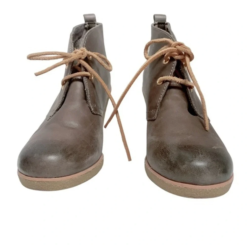 Sperry TopSider Harlow Wedge Chukka Boots Womens‎ Size 8M  Burnished Leather